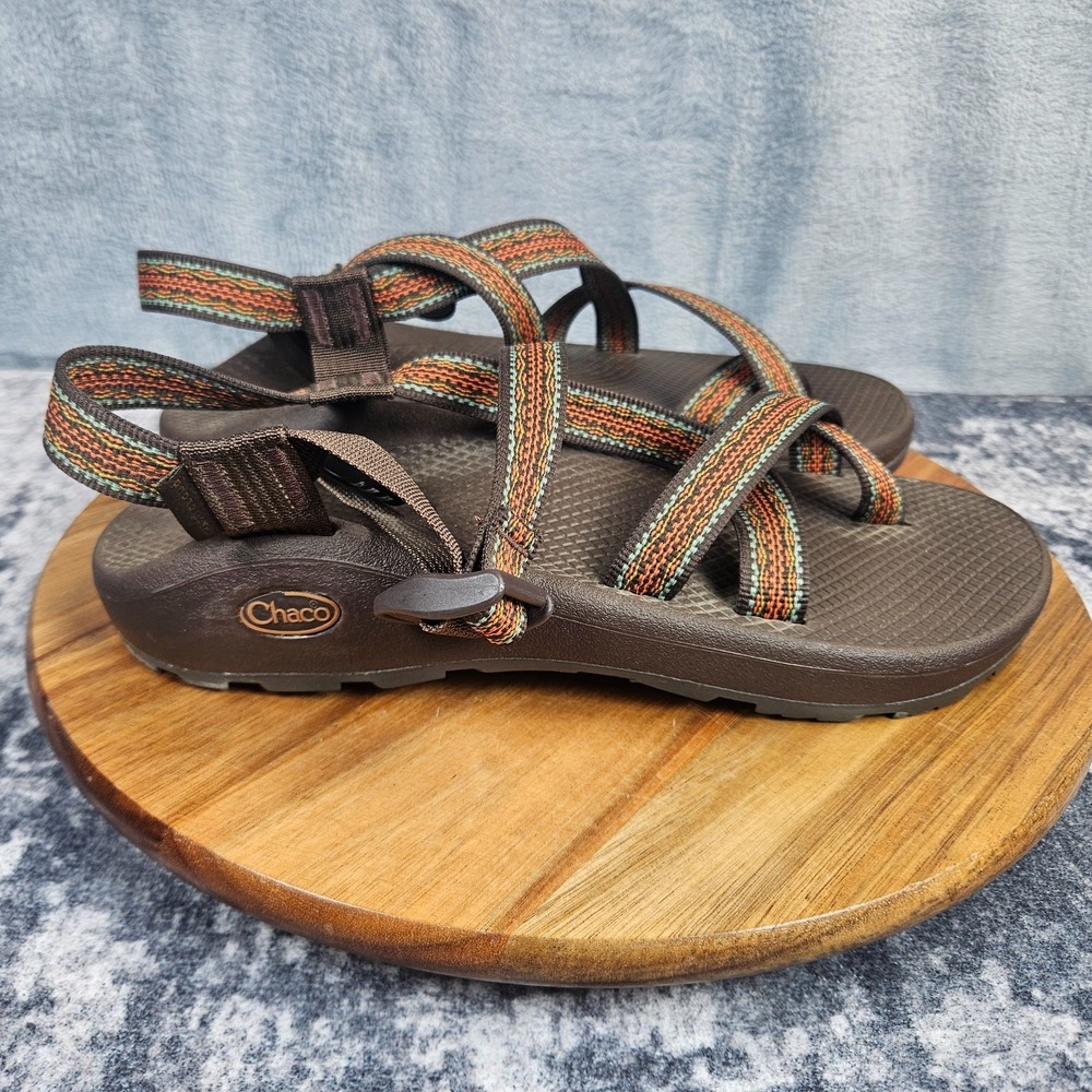Chaco Z/Cloud Sandals Men's 10 Brown Geometric Adjustable Strap Outdoor Hiking